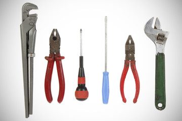 A bunch of used isolated tools