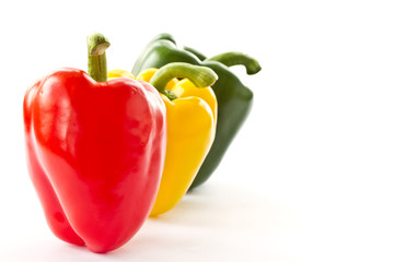 red, green and yellow peppers