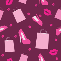 seamless pattern with women's shoes