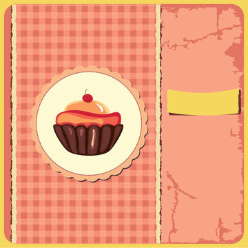 Cute retro cupcake