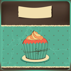 Cute retro cupcake
