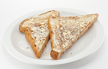 Buttered toast triangles