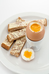 Boiled egg and toast soldiers