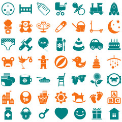 collection Baby boy icons.