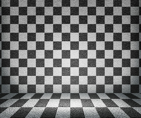 Obraz premium BW Chessboard Room Background