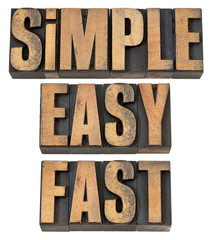 simple, easy and fast in wood type