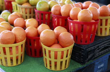 oranges in baskets