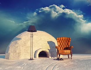 Fotobehang armchair and igloo © Victor zastol'skiy