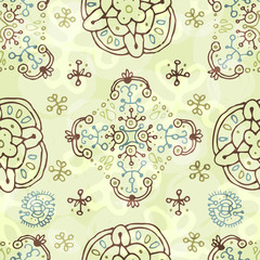 Vector seamless colorful decorative background. Floral Pattern