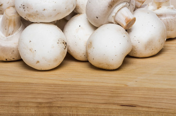 Fresh white button mushrooms