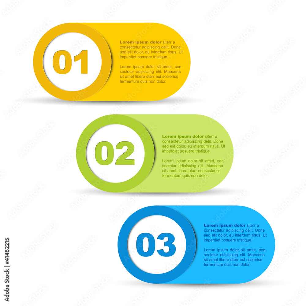 Poster one two three - vector progress icons