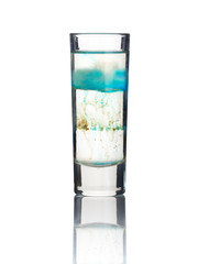 Sliced short alcohol cocktail isolated on white