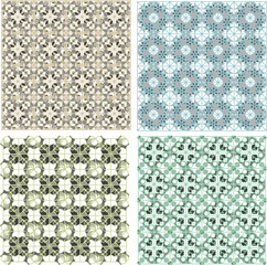 Set of stylish seamless geometrical backgrounds pattern