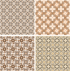 Vector set of seamless patterns in islamic style