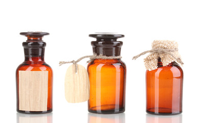 Medicine bottles isolated on white