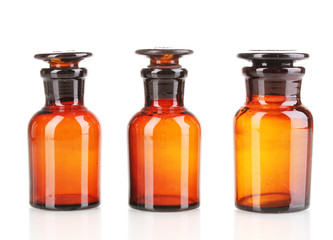 Medicine bottles isolated on white