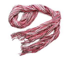 bright pink female scarf isolated on white