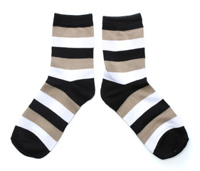 striped socks isolated on white