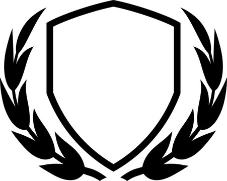 Vector Shield And Laurel Wreath Isolated