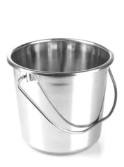 empty bucket for champagne bottle isolated on a white