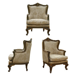 Isolated vintage armchair