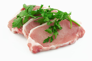 Pork loin steaks with herbs