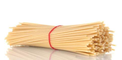 Bunch of spaghetti isolated on white
