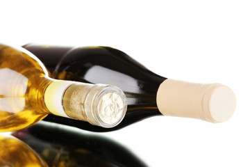 Bottles of great wine isolated on white