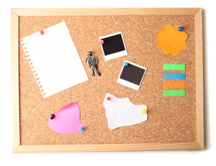Cork board with notes