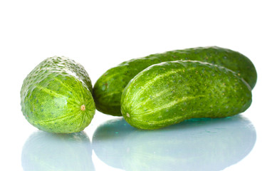 Cucumbers isolated on white
