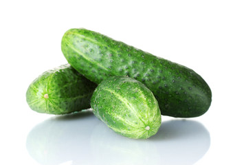 Cucumbers isolated on white