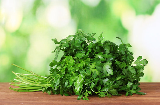 Parsley on green background