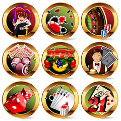 eps8 vector casino or gambling icons set