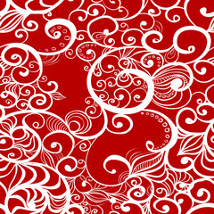 Abstract floral vector seamless pattern