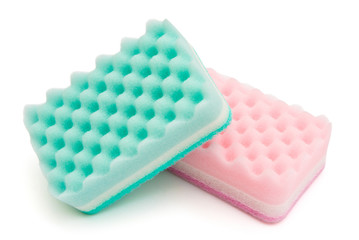 two cleaning sponges with clipping path