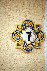 ornamented tile door number