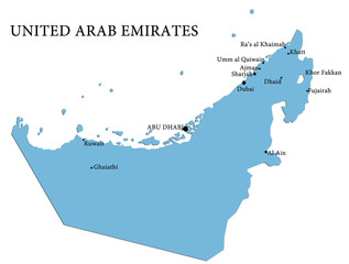 Map of United Arab Emirates country