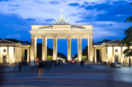 Brandenburg Gate Berlin Germany night lights scene