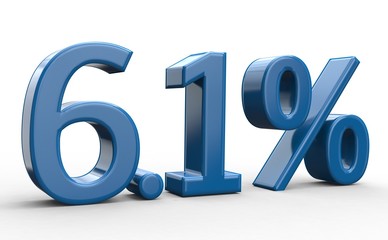 6.1 % 3d Schrift blau