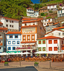 Fototapeta premium Houses in the old town of Cudillero, Spain