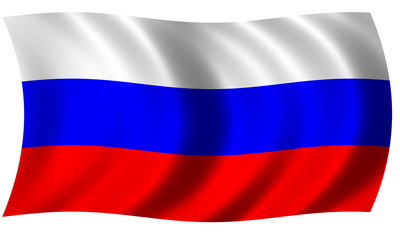 flag of russia in wave