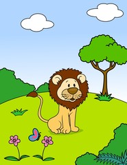 dessin animé lion