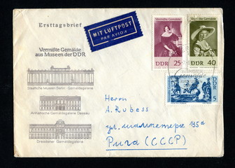 Vintage german first day cover "Missing paintings"