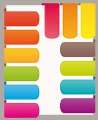 Fototapeta premium Colorful roundish bookmarks ribbons set.