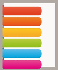 Fototapeta premium Large colorful roundish bookmarks ribbons set.