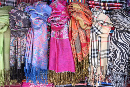 Hanging scarves