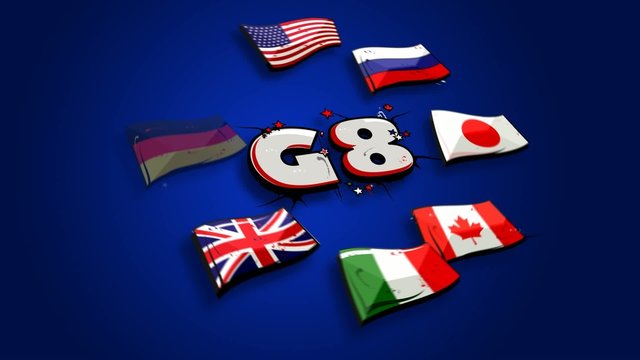G8 The Group of Eight summit graffiti flags animation