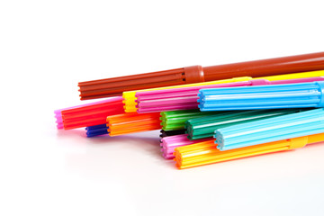 Stacked colorful markers