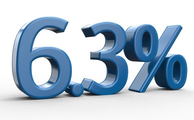 6.3 % 3d Schrift blau