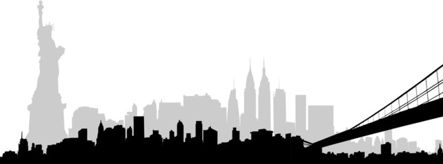 Naklejka premium City skyline New York vector